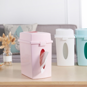 厂家现货批发日式桌面垃圾桶 二合一纸巾杂物塑料收纳盒